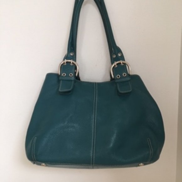 Tignanello Handbags - Tignanello Teal  Leather shoulder Purse / Hobo Bag